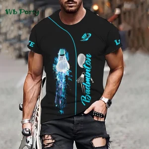 Badminton Print T-shirts for Men Gym Men's Clothing Unisex Daily Graphic T shirts Streetwear Fitness Clothing Short Sleeve Tee
